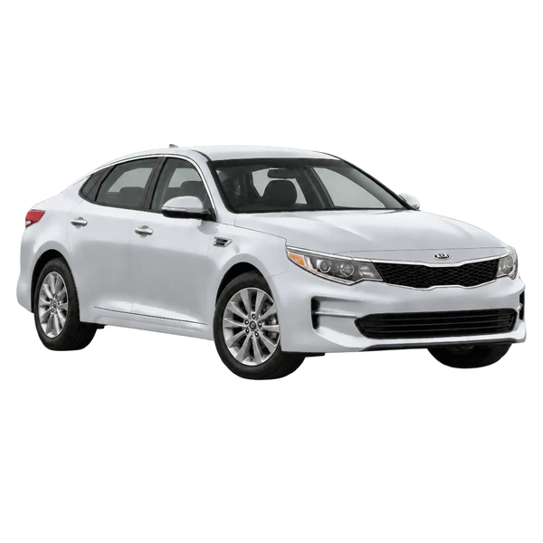 Kia Optima 2019 prata, vista três quartos dianteiro (voltado para a direita)