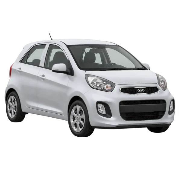 Kia Picanto 2015 en plateado, vista frontal tres cuartos (hacia la izquierda)