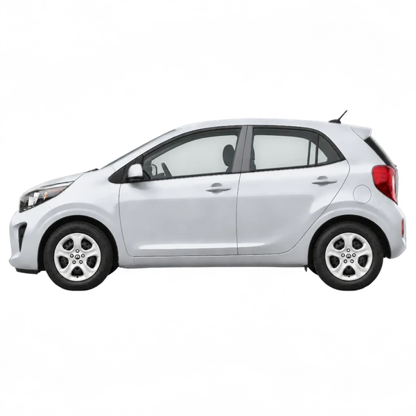 Kia Picanto 2018 prata, vista lateral (voltada para a esquerda)
