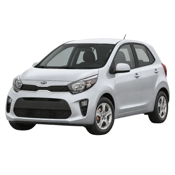 Kia Picanto 2019 en plateado, vista frontal tres cuartos (hacia la izquierda)