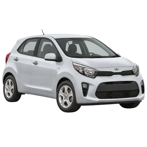 Kia Picanto 2019 prata, vista três quartos dianteiro (voltado para a direita)