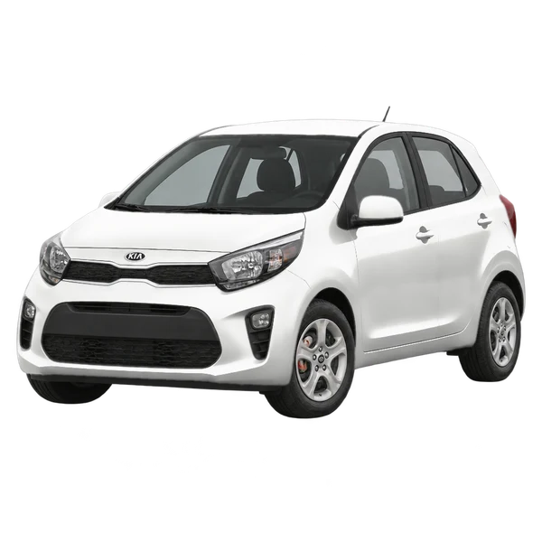Kia Picanto 2019 en blanco, vista frontal tres cuartos (hacia la izquierda)