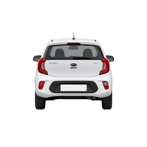 Kia Picanto 2019 en blanco, vista trasera