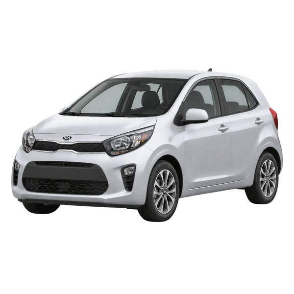 Kia Picanto 2021 en plateado, vista frontal tres cuartos (hacia la izquierda)