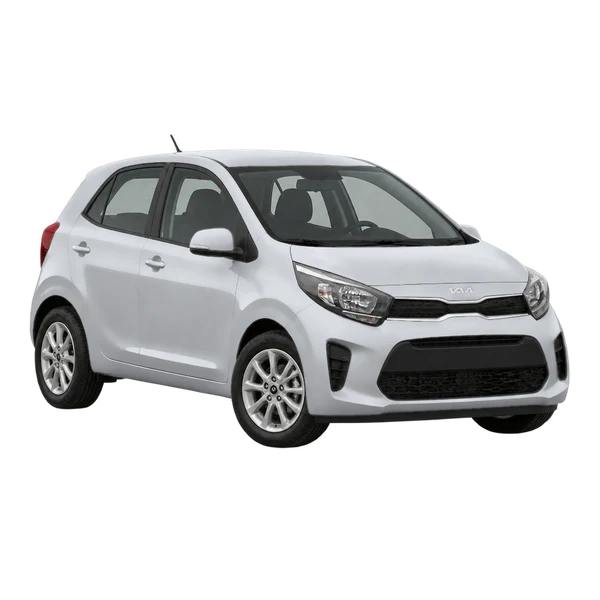 Kia Picanto 2022 en plateado, vista frontal tres cuartos (hacia la izquierda)