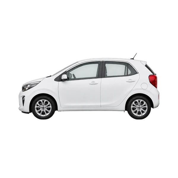 Kia Picanto 2022 en blanco, vista lateral (mirando a la izquierda)