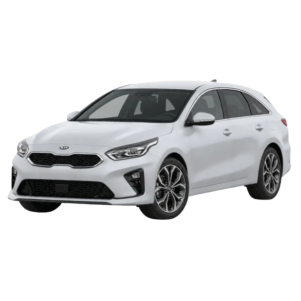 Kia Proceed 2020 باللون فضي، منظر منظر أمامي بزاوية ثلاثة أرباع (متجه لليسار)