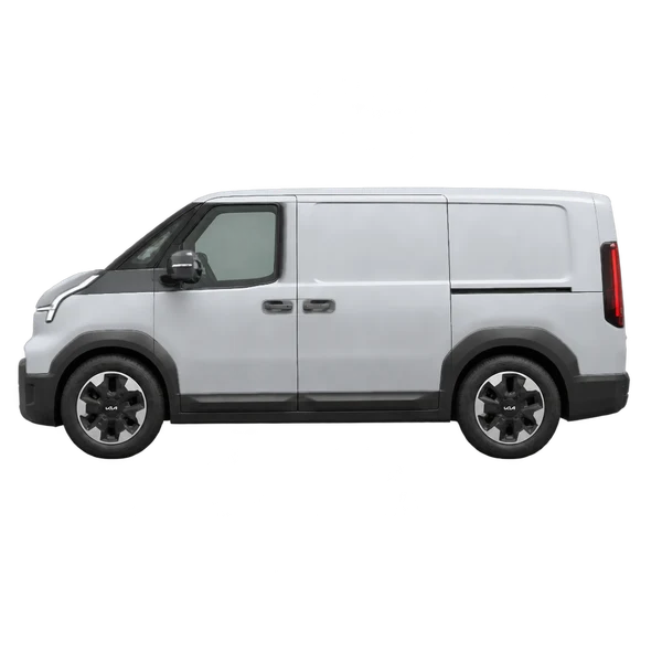 2025 Kia PV5 Cargo in Silber, Ansicht: Seite (nach links gerichtet)