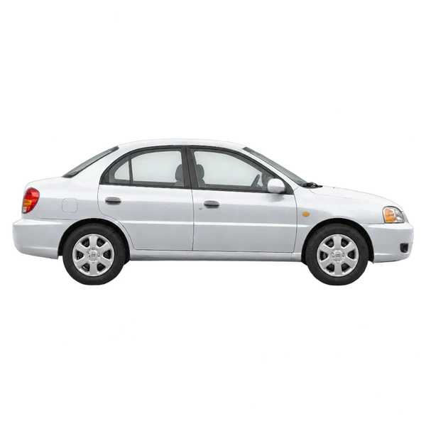 2000 Kia Rio in Silber, Ansicht: Seite (nach rechts gewandt)