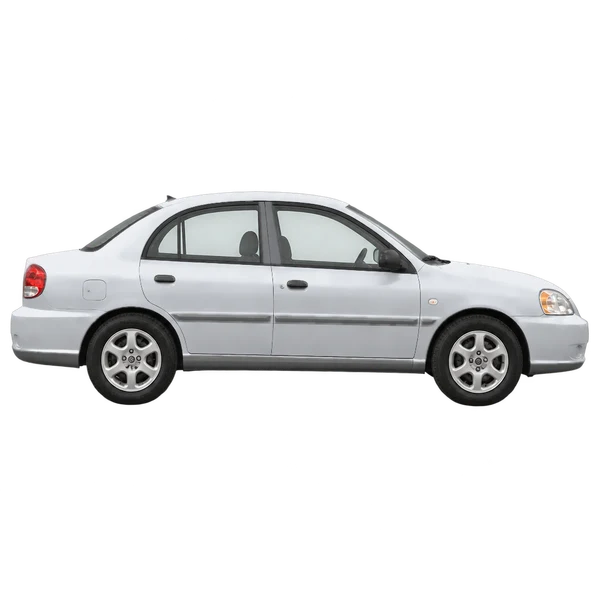 2003 Kia Rio in Silber, Ansicht: Seite (nach rechts gewandt)