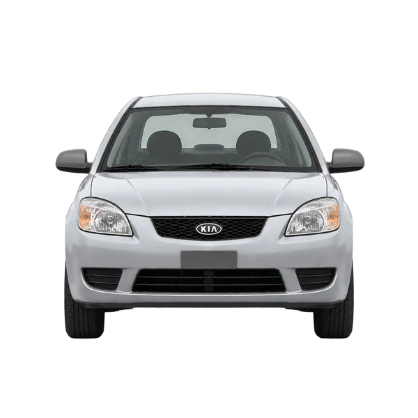 シルバーの2009 Kia Rio(正面ビュー)