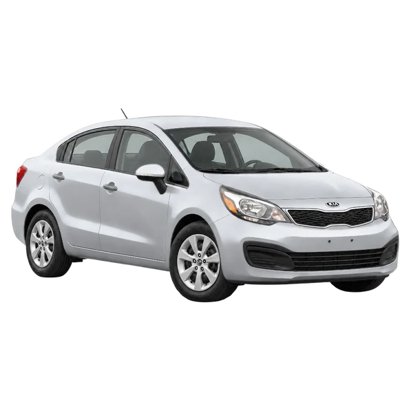 2013 Kia Rio in Silber, Ansicht: Dreiviertelansicht vorne (nach rechts)
