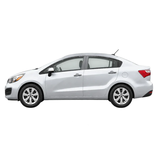 シルバーの2015 Kia Rio(側面(左向き)ビュー)