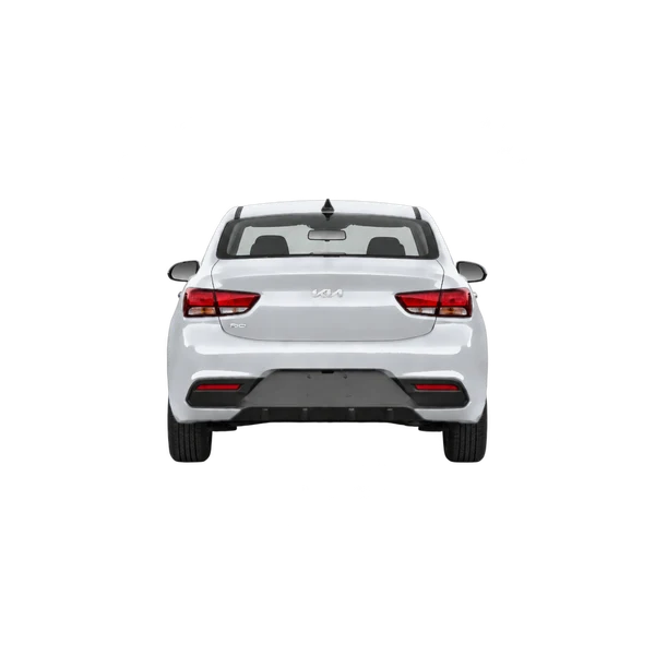 Kia Rio 2024 en plateado, vista trasera