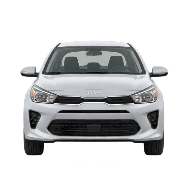 シルバーの2025 Kia Rio(正面ビュー)