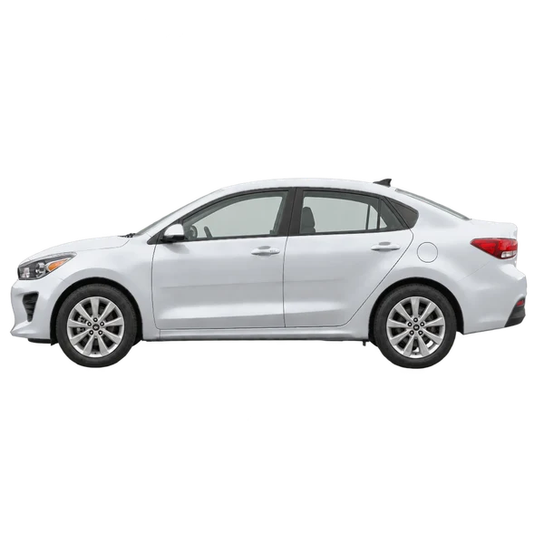 シルバーの2025 Kia Rio(側面(左向き)ビュー)