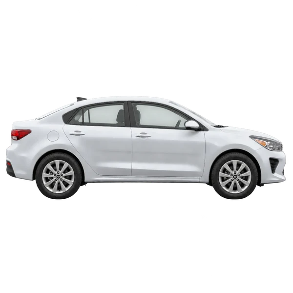 シルバーの2025 Kia Rio(側面(右向き)ビュー)
