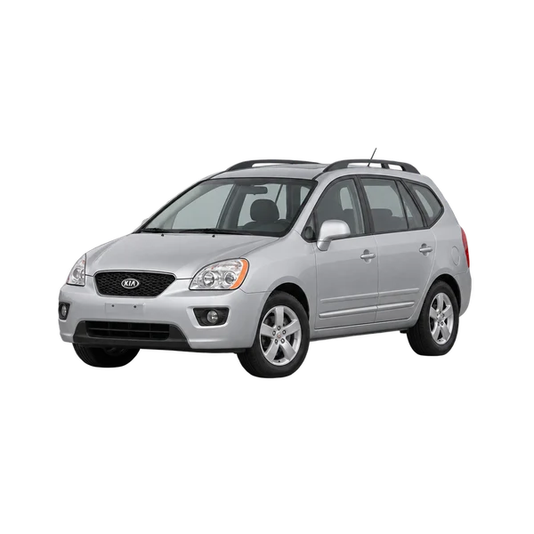 Kia Rondo 2007 argent, vue trois-quarts avant (orienté vers la gauche)