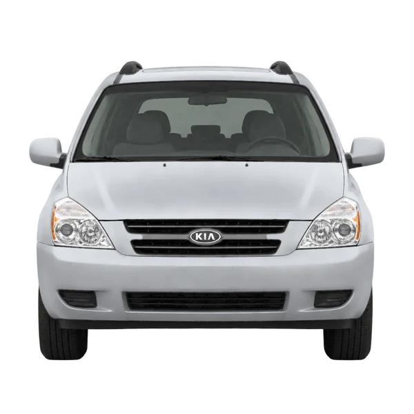 Kia Sedona 2008 en plateado, vista frontal