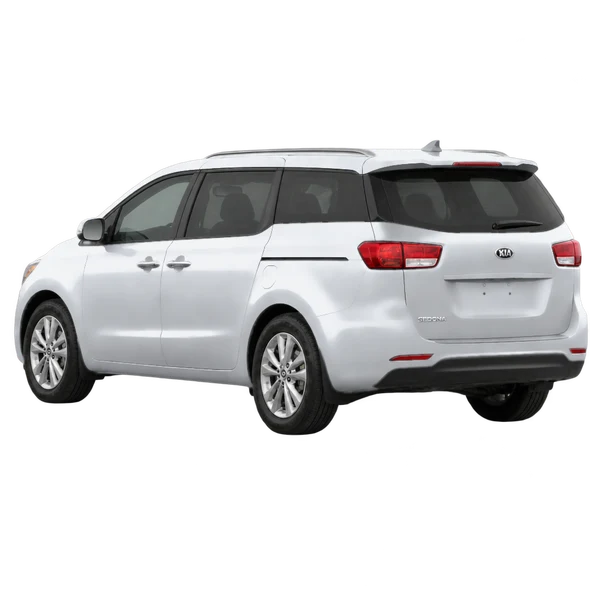 2021 Kia Sedona in Silber, Ansicht: Dreiviertelansicht von hinten (nach links gerichtet)