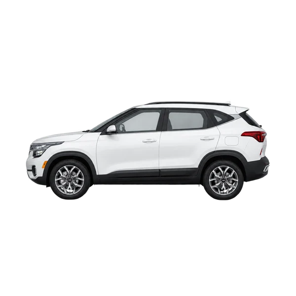 Kia Seltos 2020 branco, vista lateral (voltada para a esquerda)