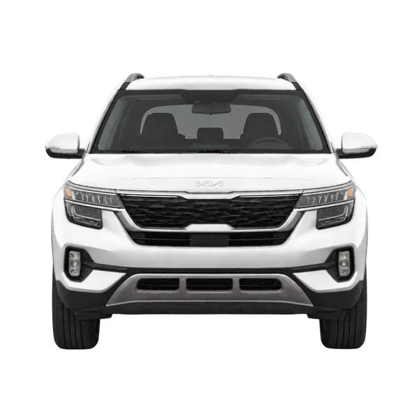 Kia Seltos 2027 en blanco, vista frontal
