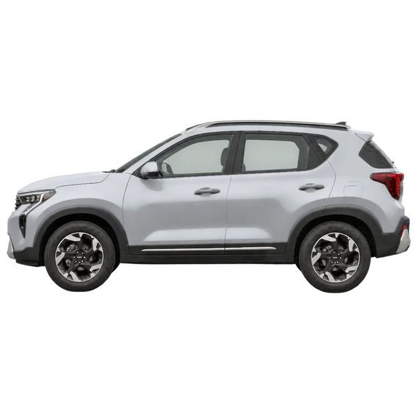 Kia Sonet 2026 argent, vue côté (vers la gauche)