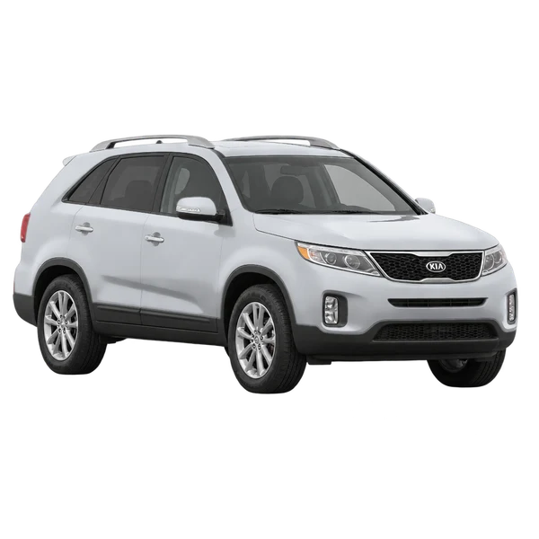 Kia Sorento 2014 prata, vista dianteira em três quartos (voltada para a esquerda)