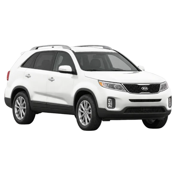 Kia Sorento 2014 branco, vista dianteira em três quartos (voltada para a esquerda)