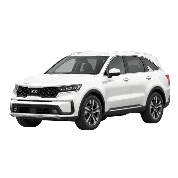 2022 Kia Sorento in weiß, Ansicht: Dreiviertelansicht vorne (nach links gerichtet)