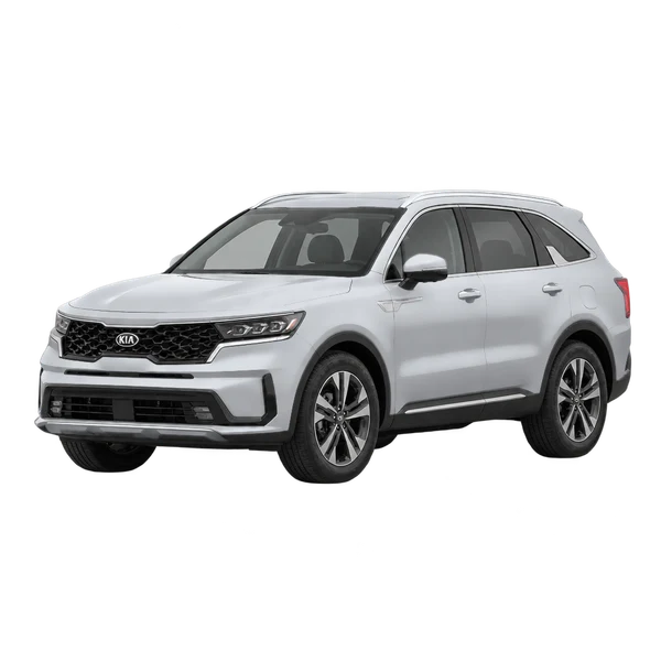 2024 Kia Sorento in Silber, Ansicht: Dreiviertelansicht vorne (nach links gerichtet)