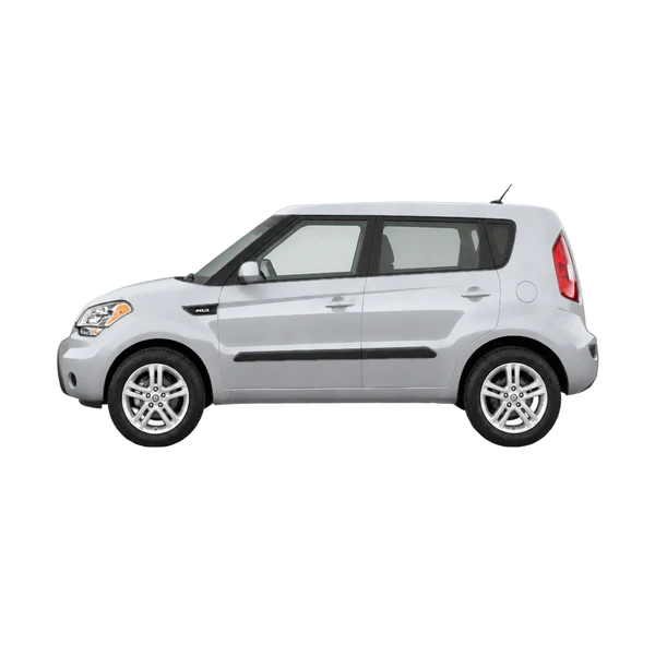 シルバーの2009 Kia Soul（側面（左向き）ビュー）