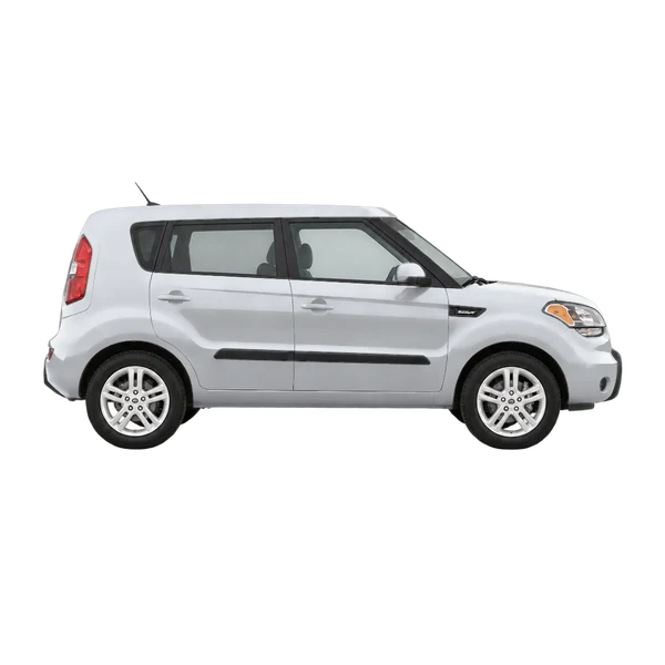 シルバーの2009 Kia Soul（側面（右向き）ビュー）