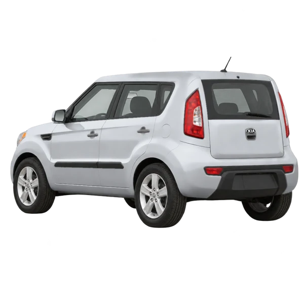 2012 Kia Soul in Silber, Ansicht: Dreiviertelansicht von hinten (nach links gerichtet)