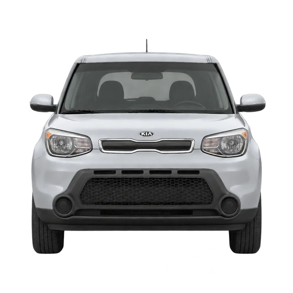 シルバーの2015 Kia Soul（正面ビュー）