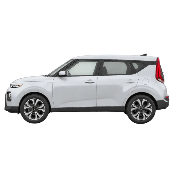シルバーの2020 Kia Soul（側面（左向き）ビュー）