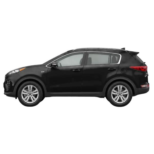 Kia Sportage 2018 باللون أسود، منظر جانبي (متجه إلى اليسار)