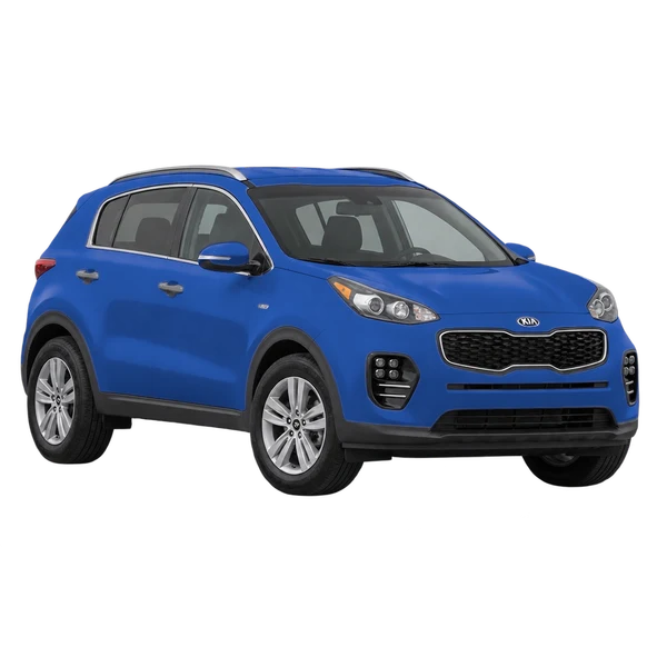 Kia Sportage 2021 bleu, vue trois-quarts avant (orienté vers la gauche)