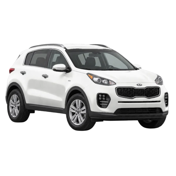 Kia Sportage 2021 blanc, vue trois-quarts avant (orienté vers la gauche)