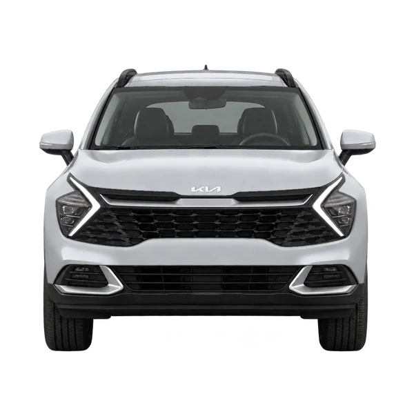 Kia Sportage 2023 باللون فضي، منظر أمامي