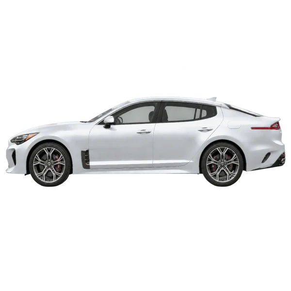 Kia Stinger 2019 argent, vue côté (vers la gauche)