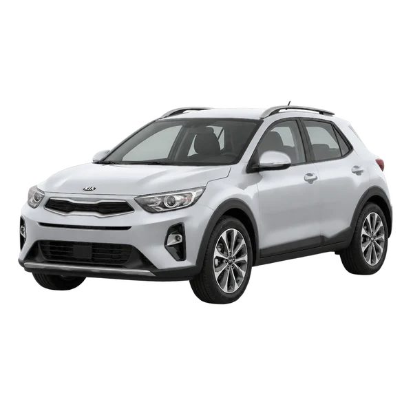 Kia Stonic 2019 prata, vista dianteira em três quartos (voltada para a esquerda)