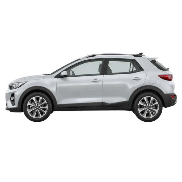 Kia Stonic 2019 prata, vista lateral (voltada para a esquerda)