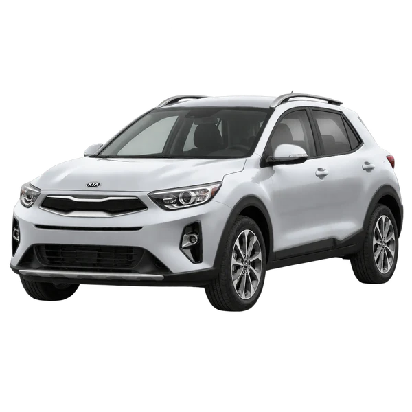 Kia Stonic 2021 prata, vista dianteira em três quartos (voltada para a esquerda)