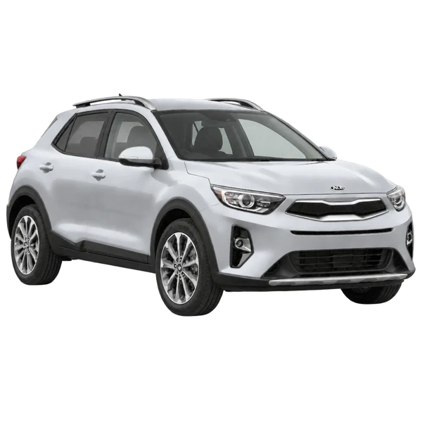 Kia Stonic 2021 argent, vue trois-quarts avant (orienté vers la droite)