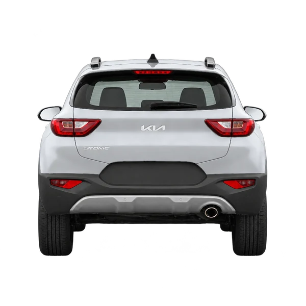 Kia Stonic 2024 prata, vista traseira