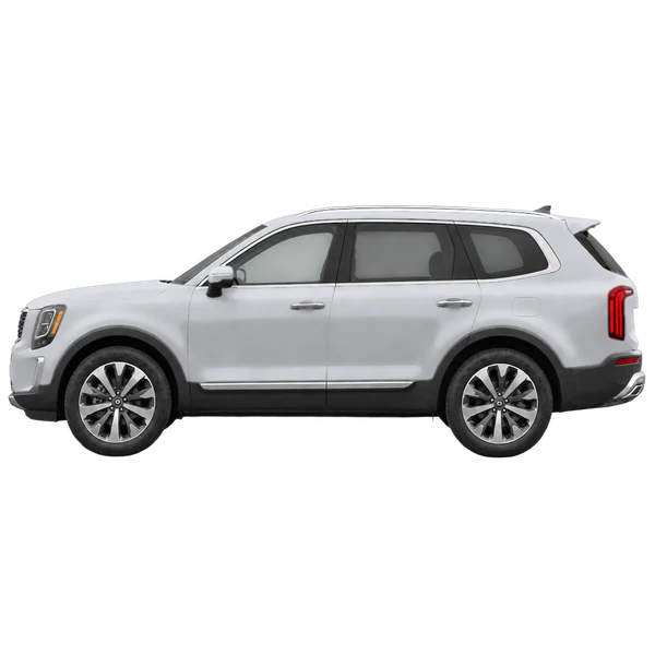 Kia Telluride 2020 prata, vista lateral (voltada para a esquerda)