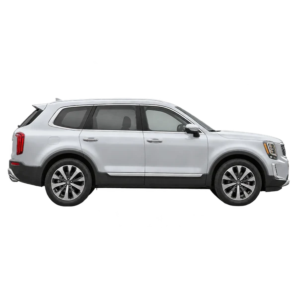 Kia Telluride 2020 prata, vista lateral (voltada para a direita)