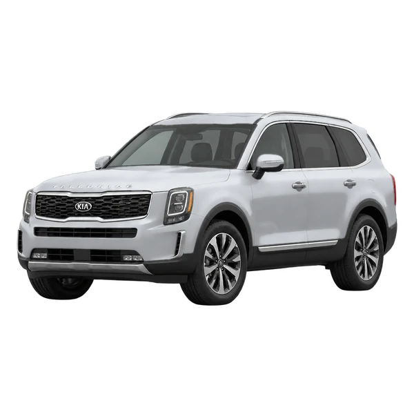2021 Kia Telluride in Silber, Ansicht: Dreiviertelansicht vorne (nach links gerichtet)
