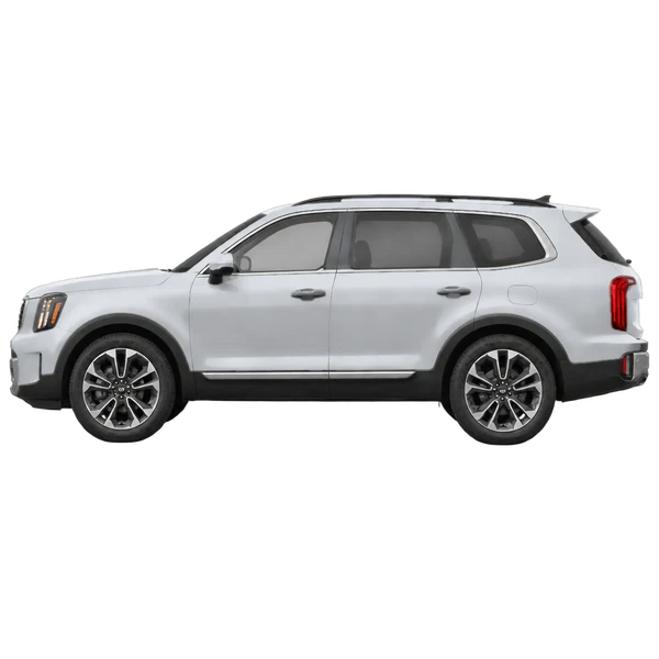 Kia Telluride 2023 prata, vista lateral (voltada para a esquerda)